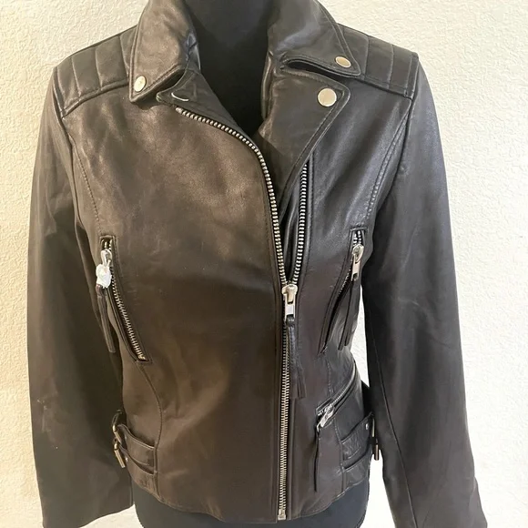 Heartloom Women’s Black 100% Lambskin Leather Jacket Size M - Picture 1 of 12